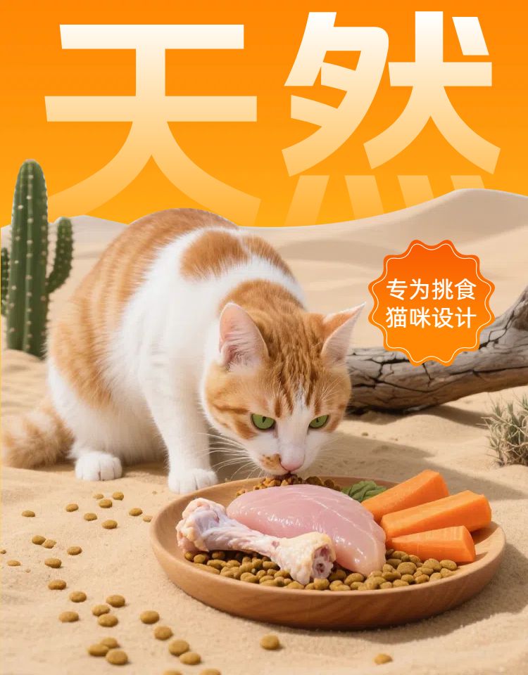 时尚风橙色鲜花萌宠类营销带货宠物用品类商品详情页