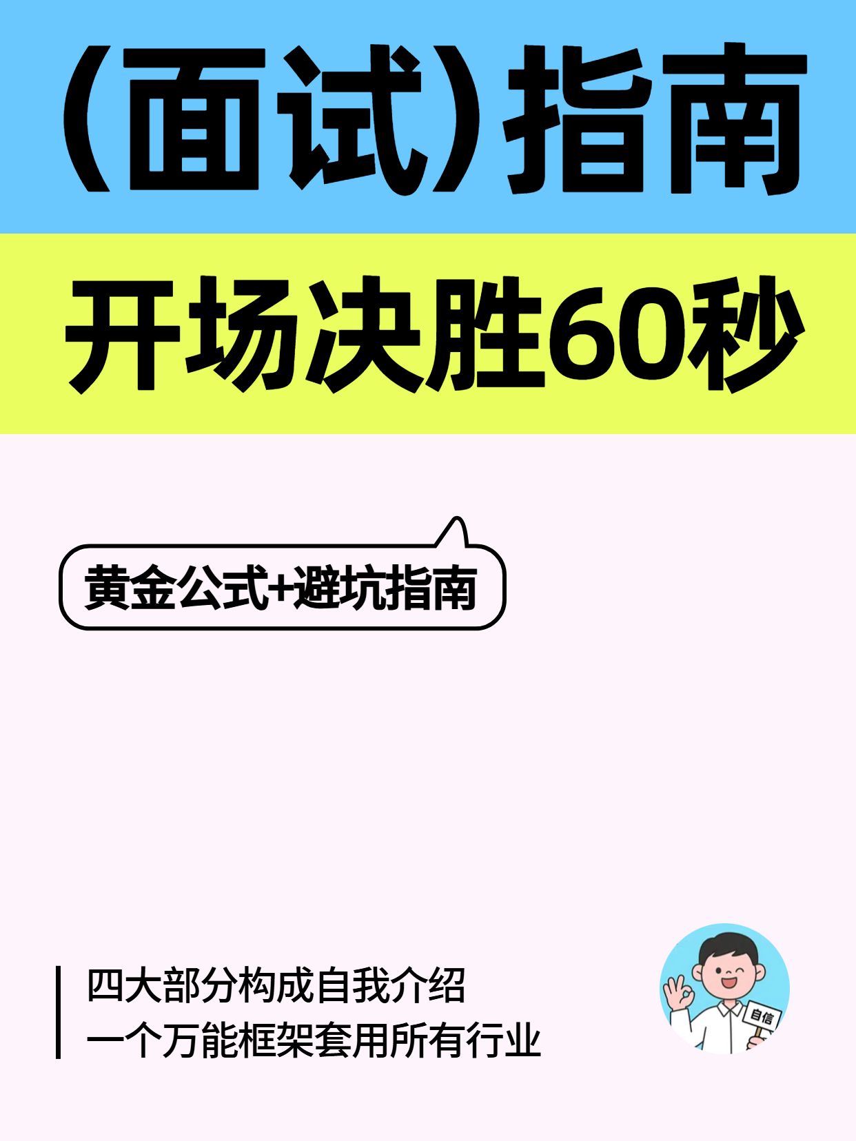 简约风蓝灰色交流分享面试自我介绍要包含哪些要点小红书封面