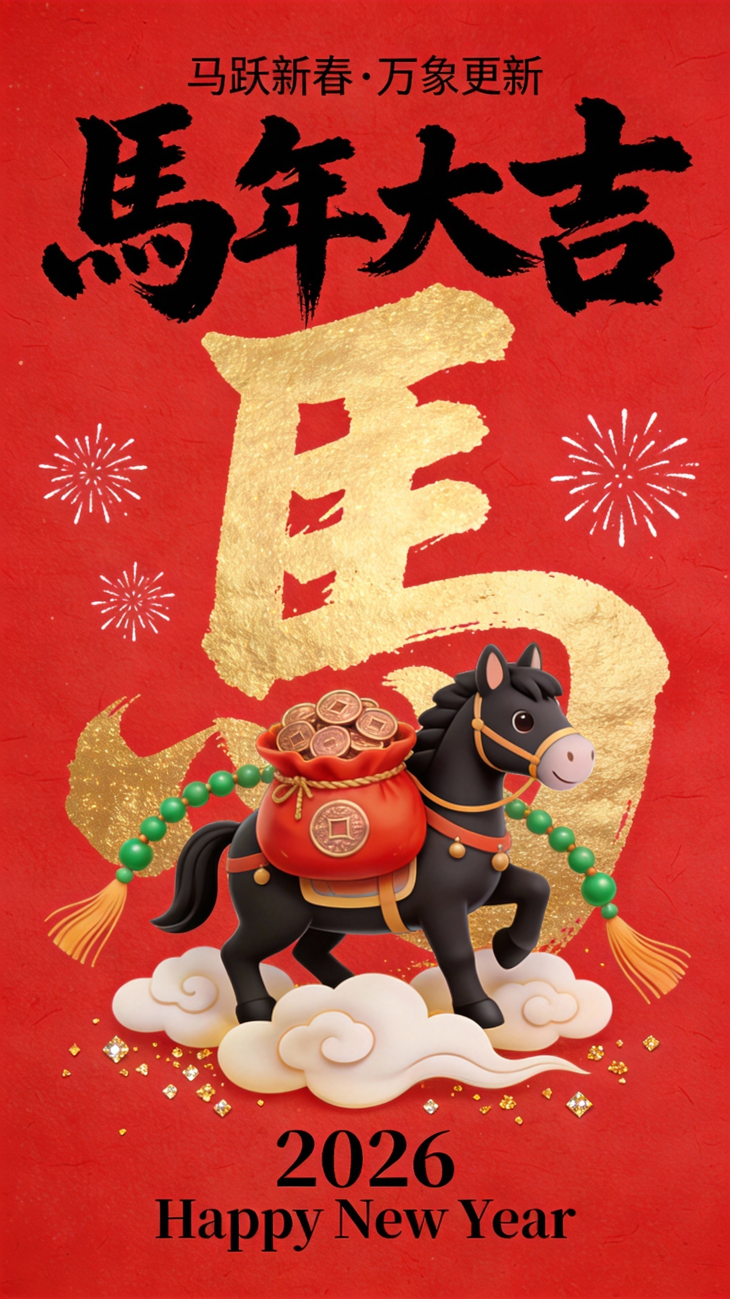 马年春节祝福海报
