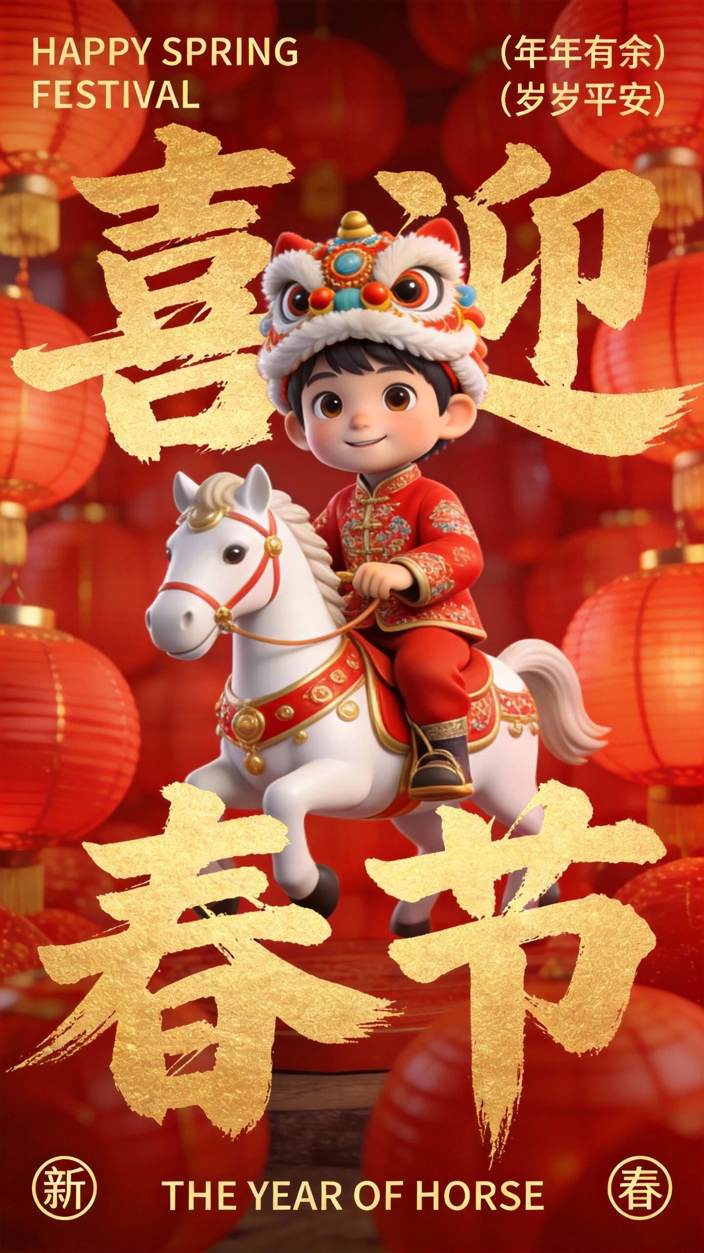 马年春节祝福海报