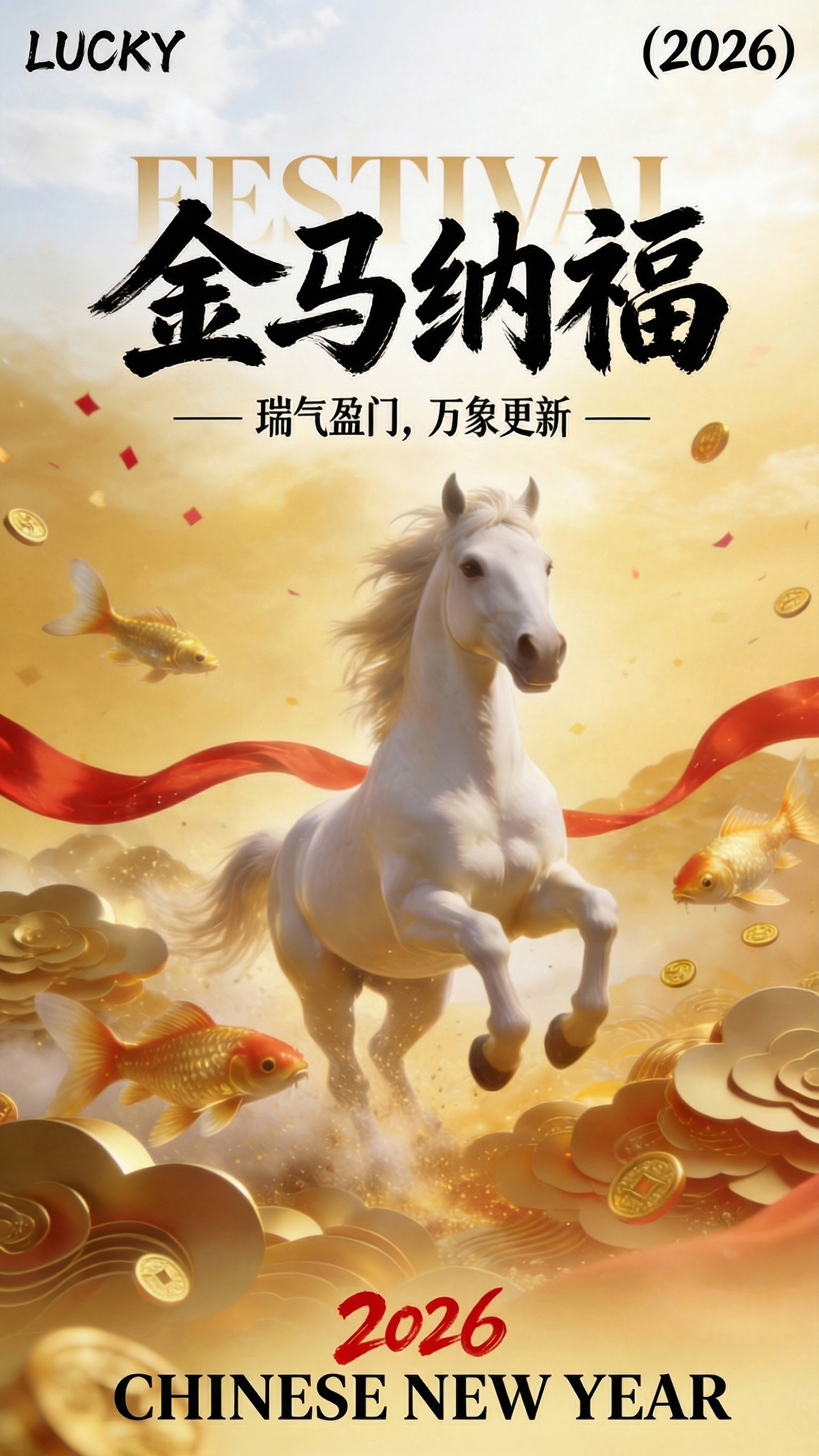 马年春节祝福海报