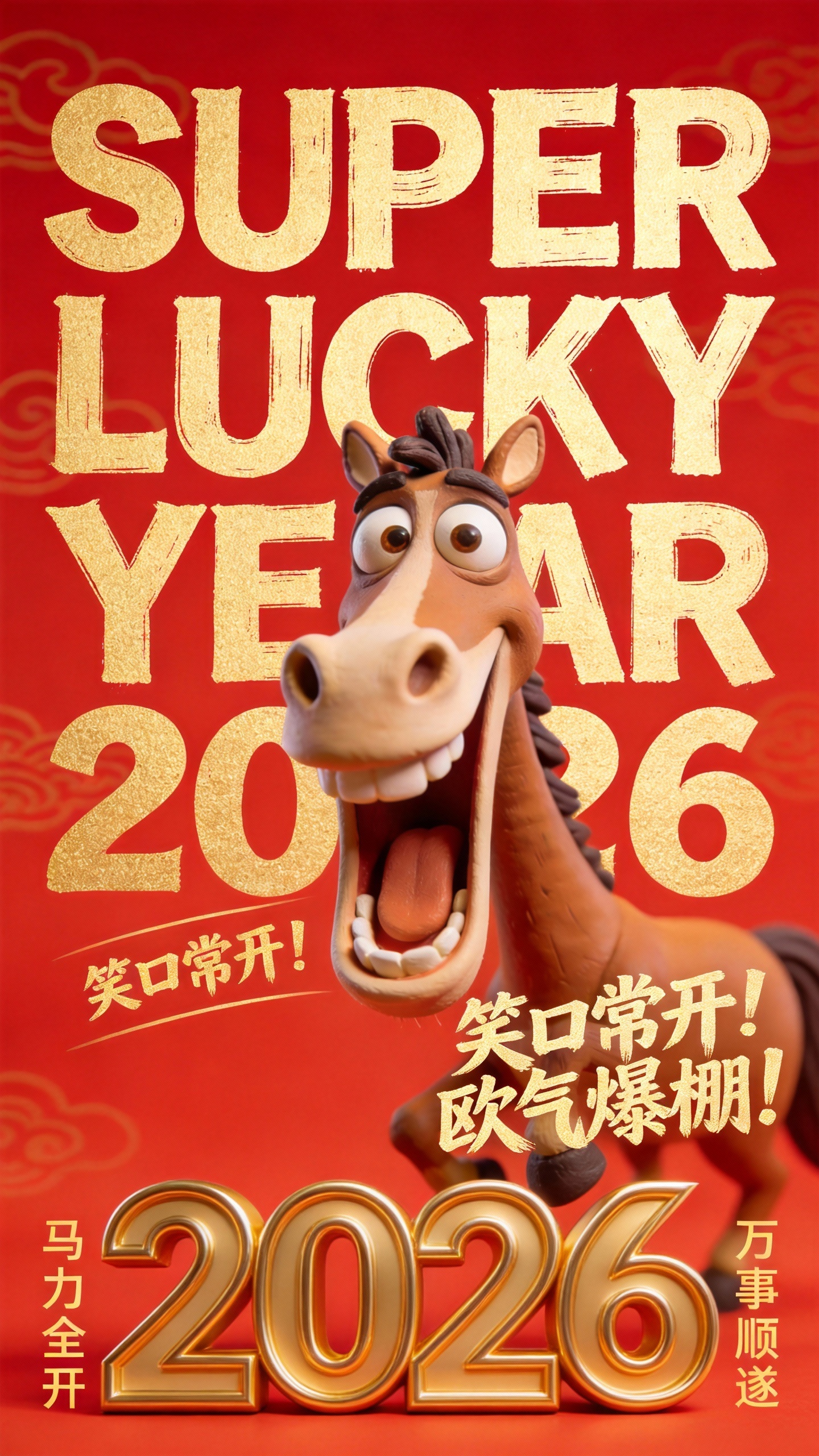 马年春节祝福海报