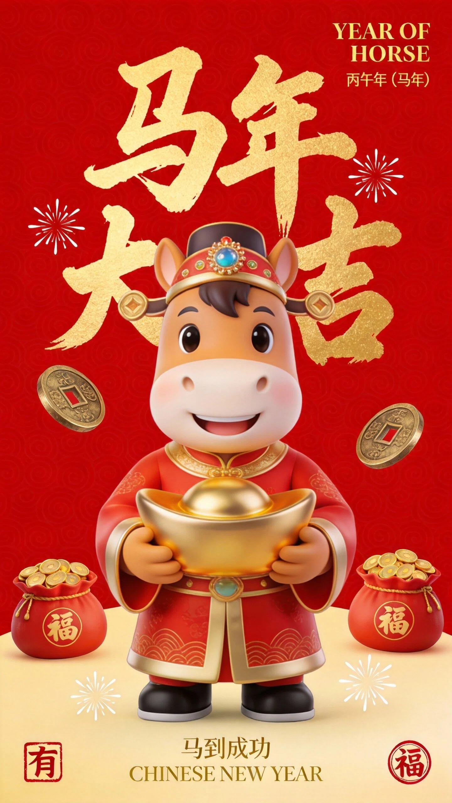 马年春节祝福海报
