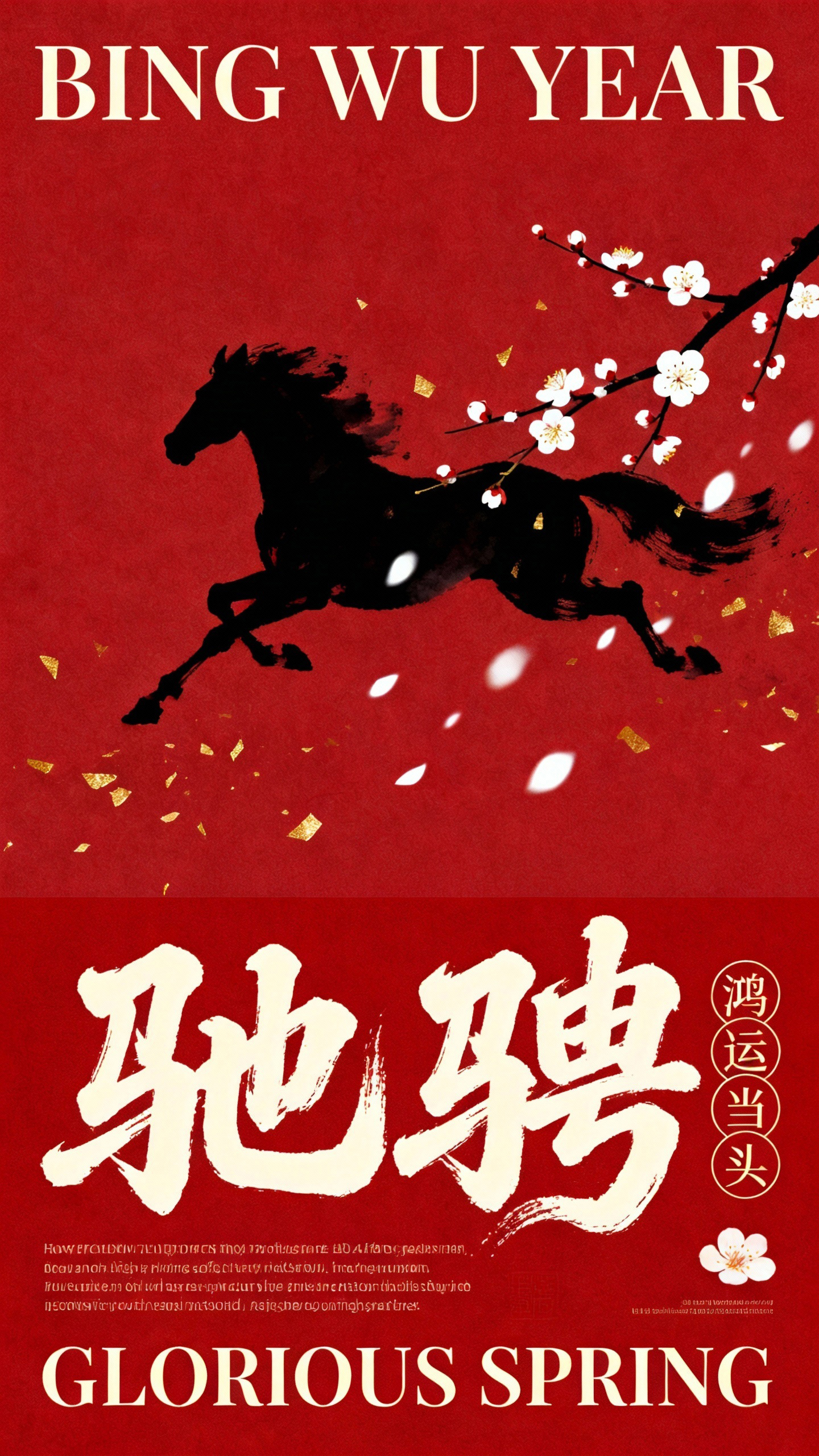 马年春节祝福海报
