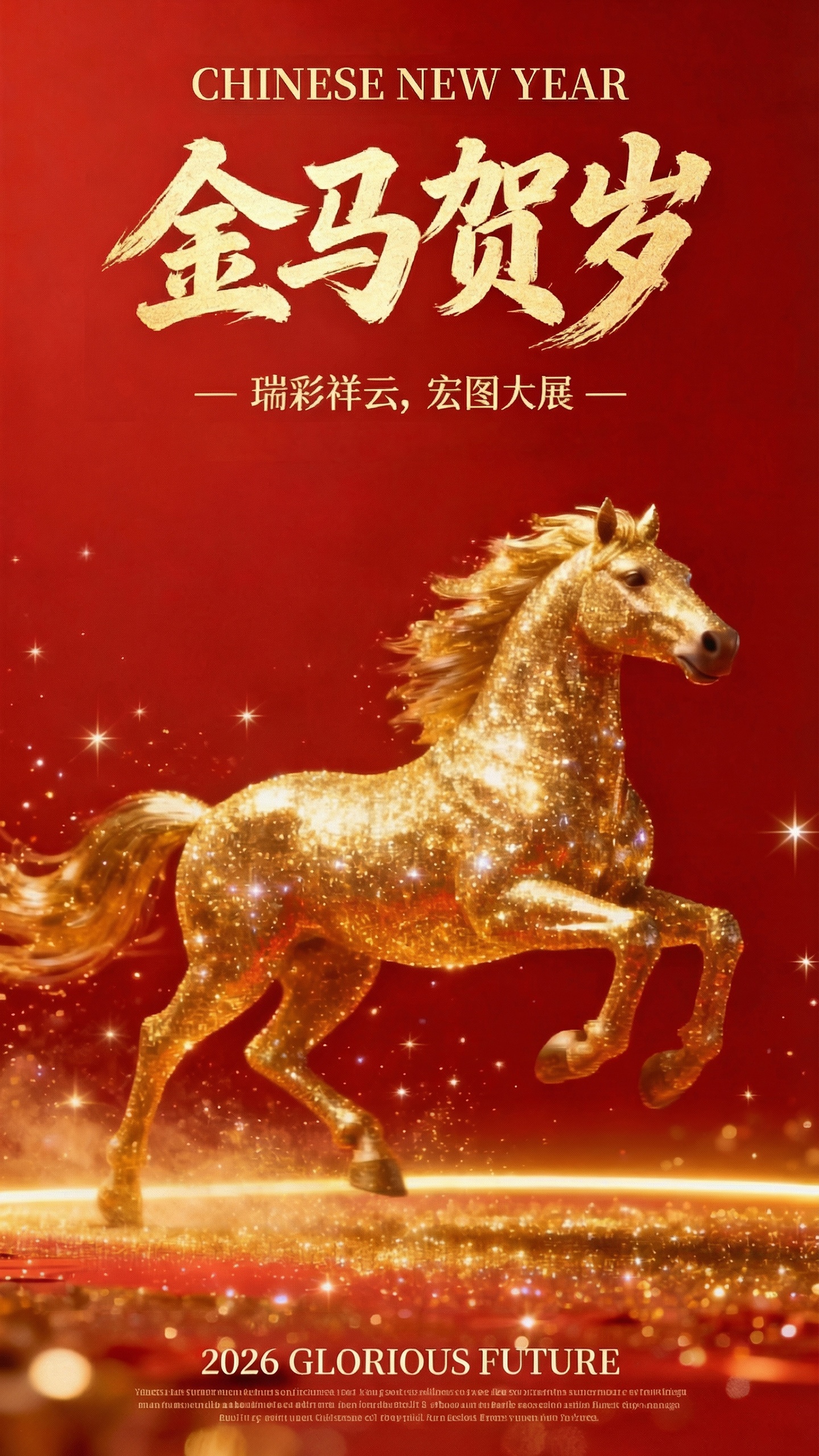 马年春节祝福海报