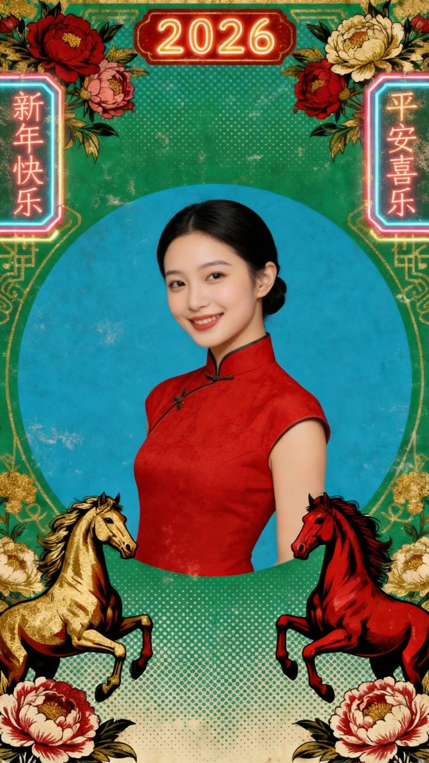 马年春节拼图晒照