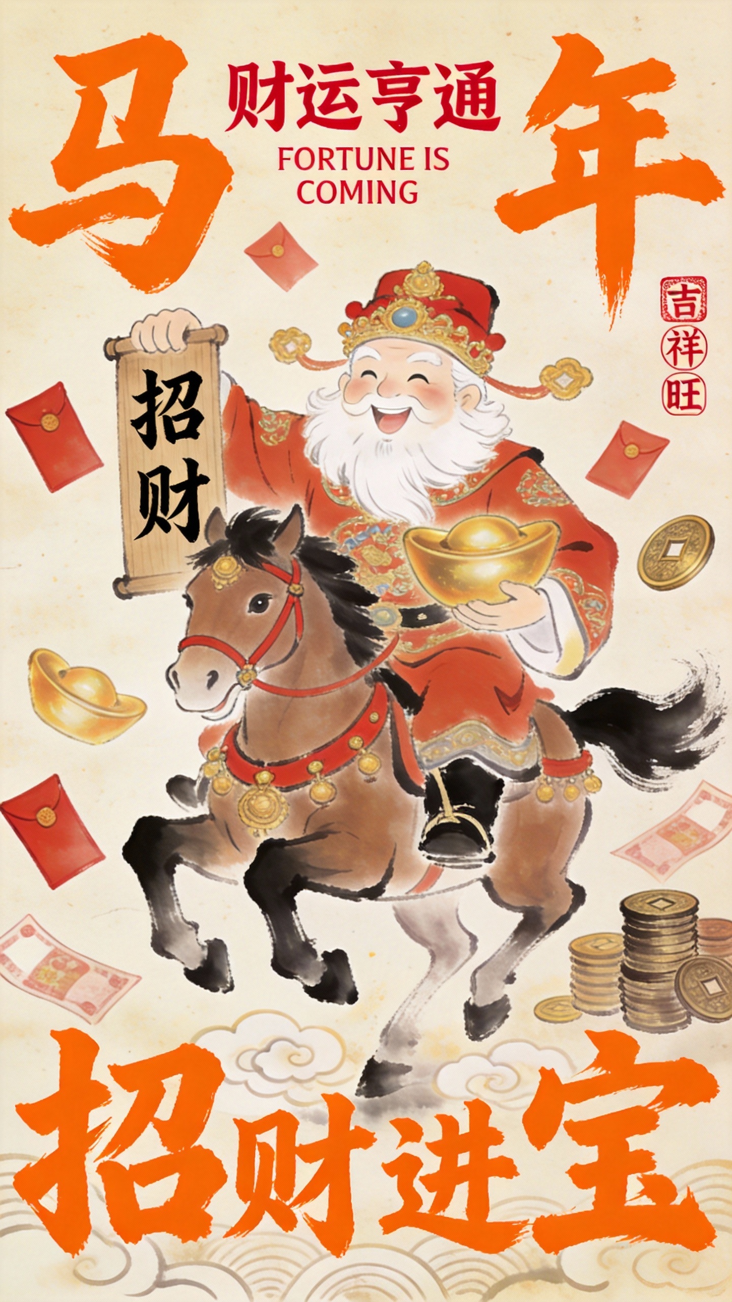 马年春节祝福海报