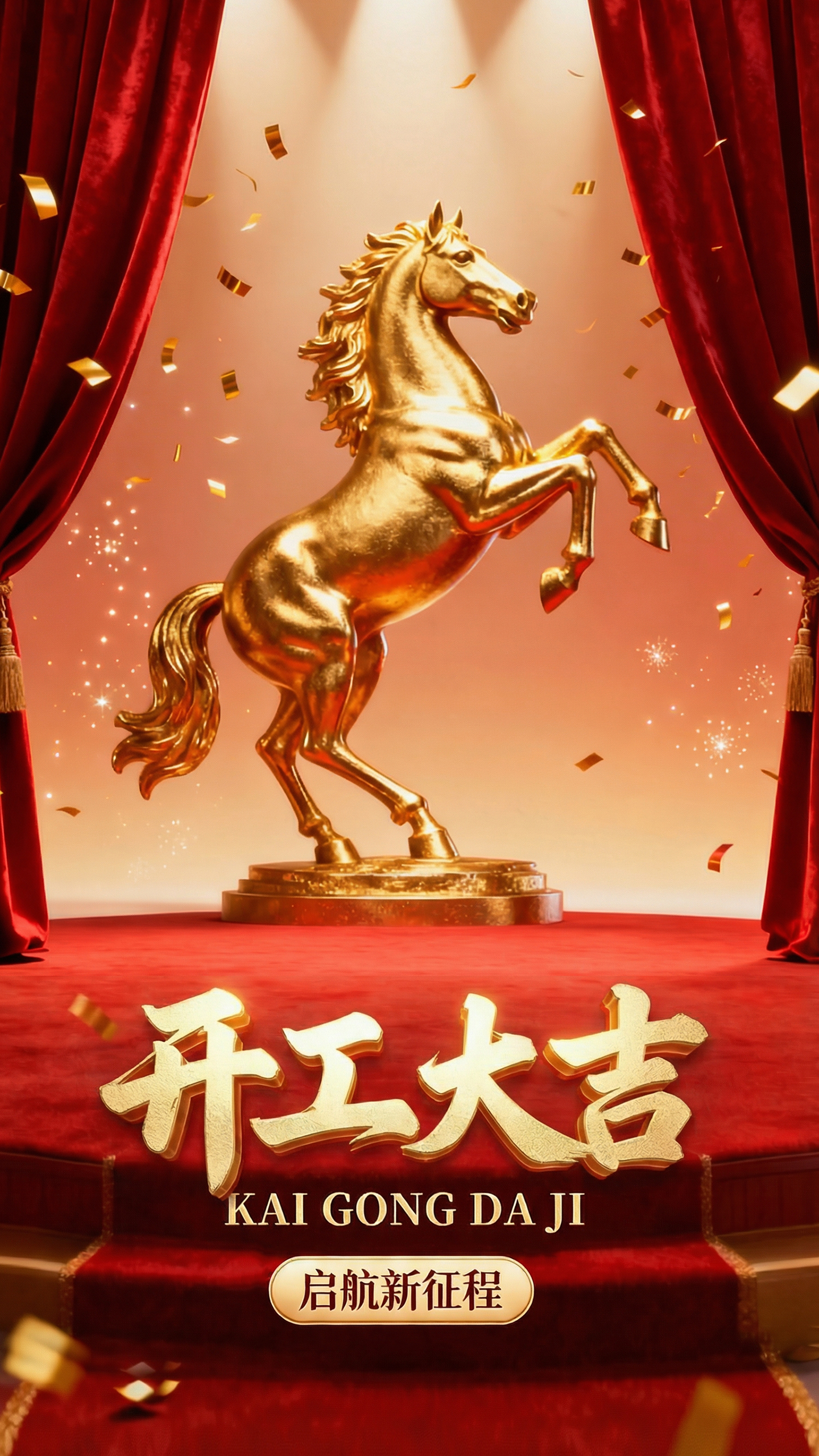 开工大吉祝福海报