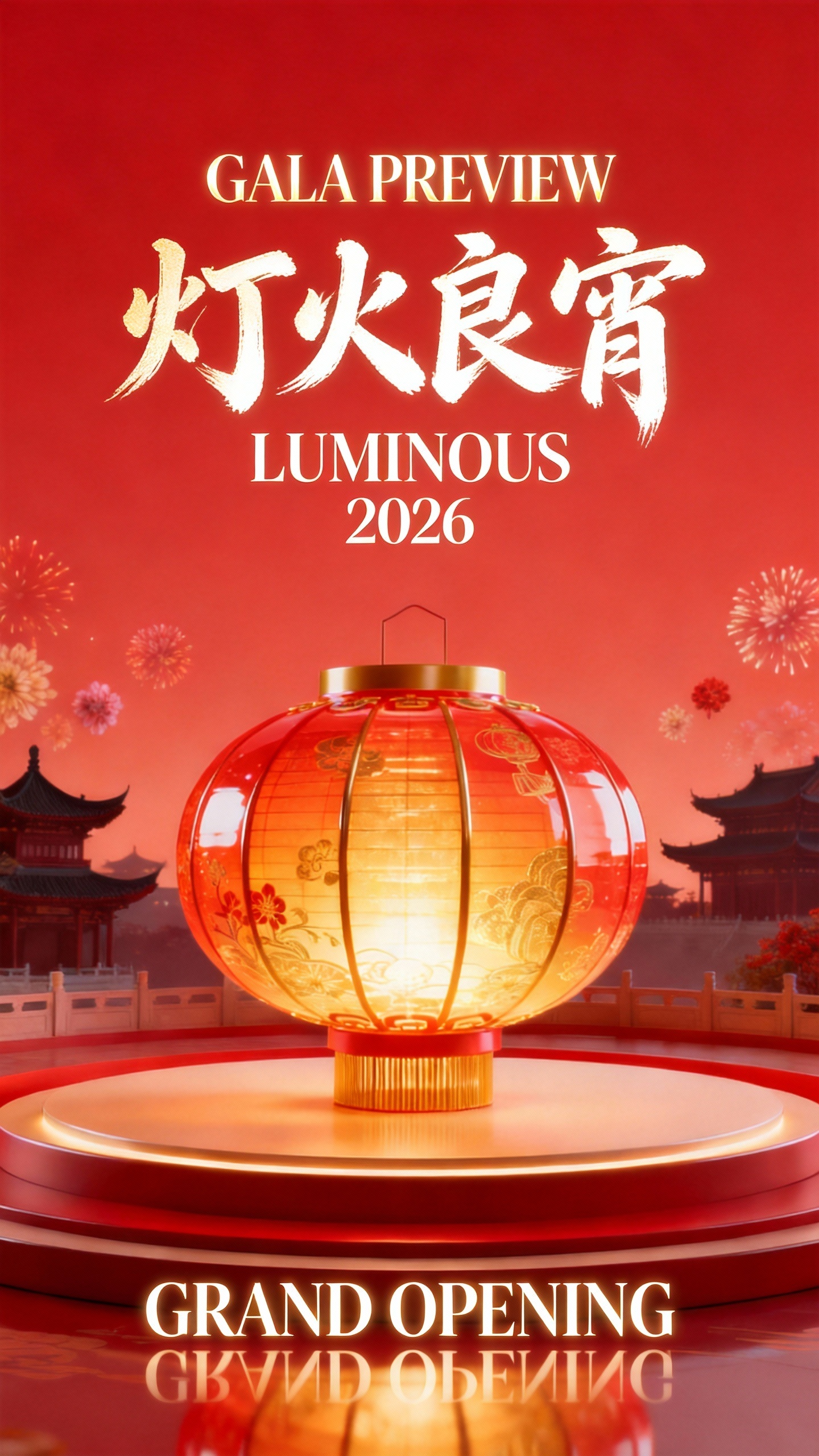 马年元宵节祝福海报