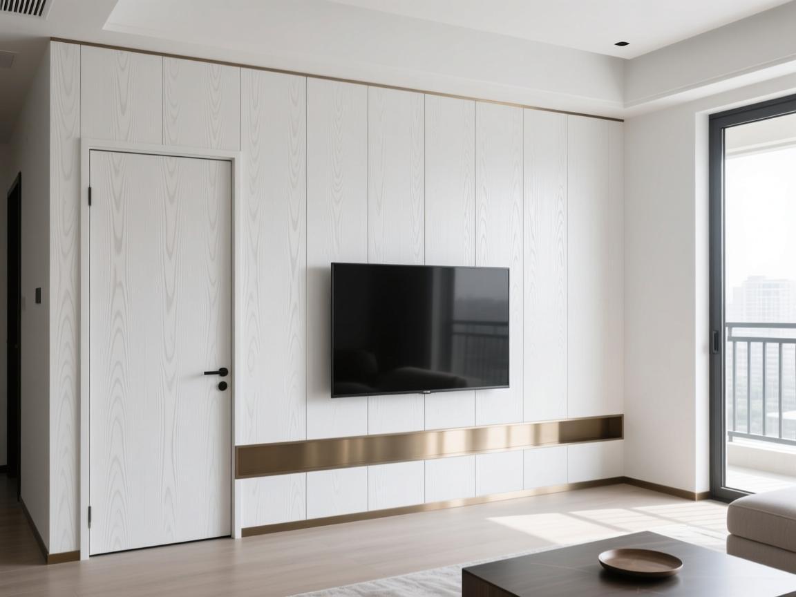 Elegant bedroom wall panel system with hidden door