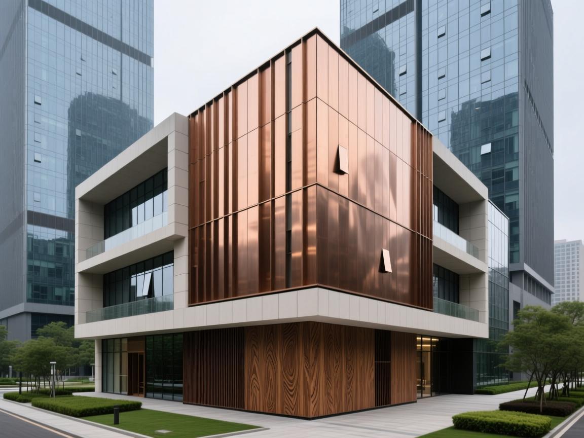 Brushed aluminum composite wall panels with concealed fixing system