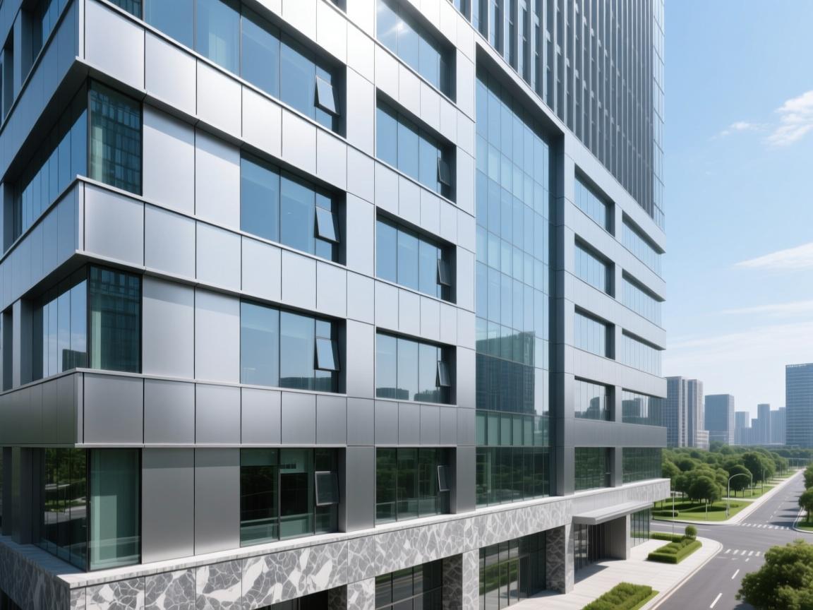 Seamless aluminum ceiling system with geometric lighting design in contemporary hotel interior