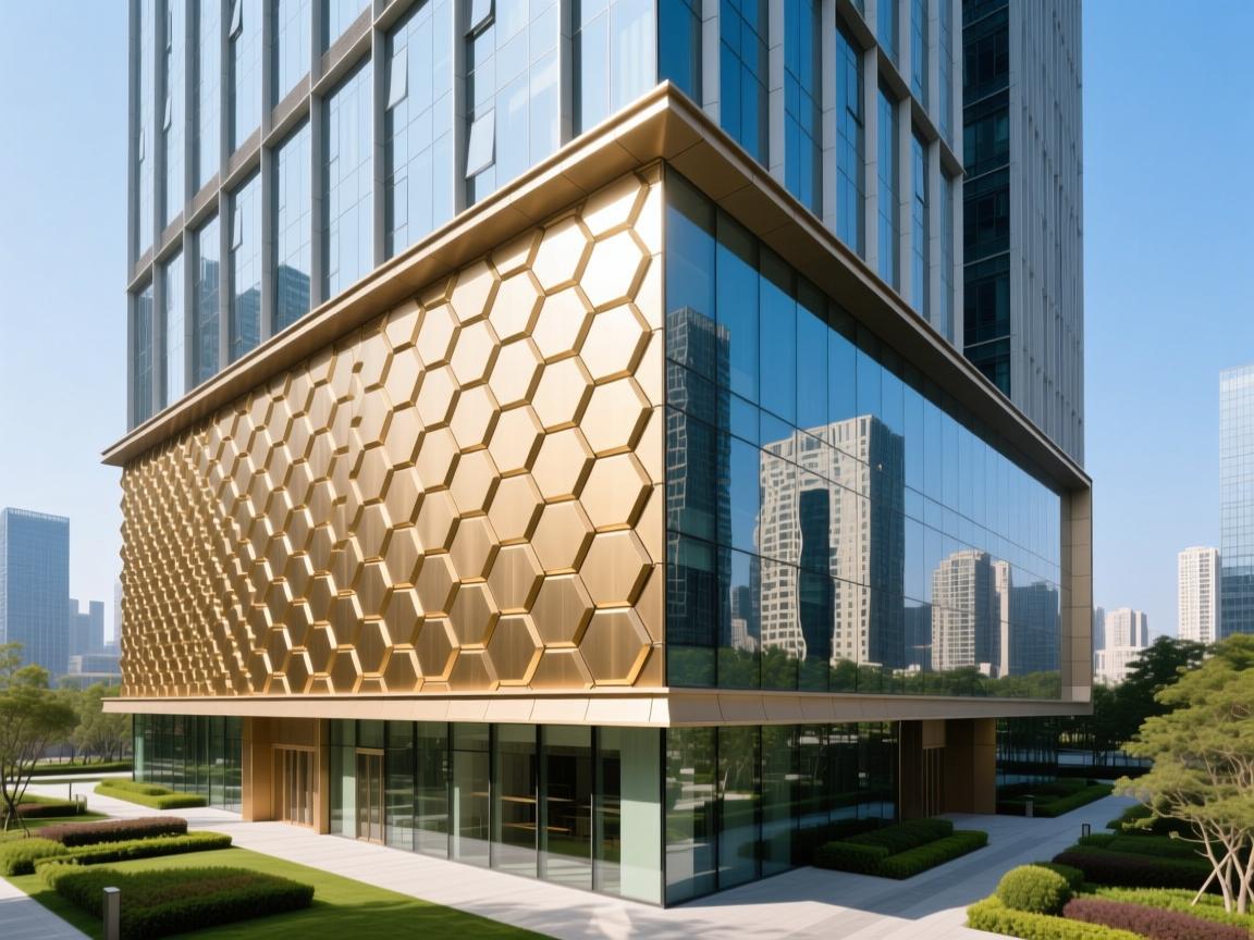 Seamless aluminum composite panels in office interior