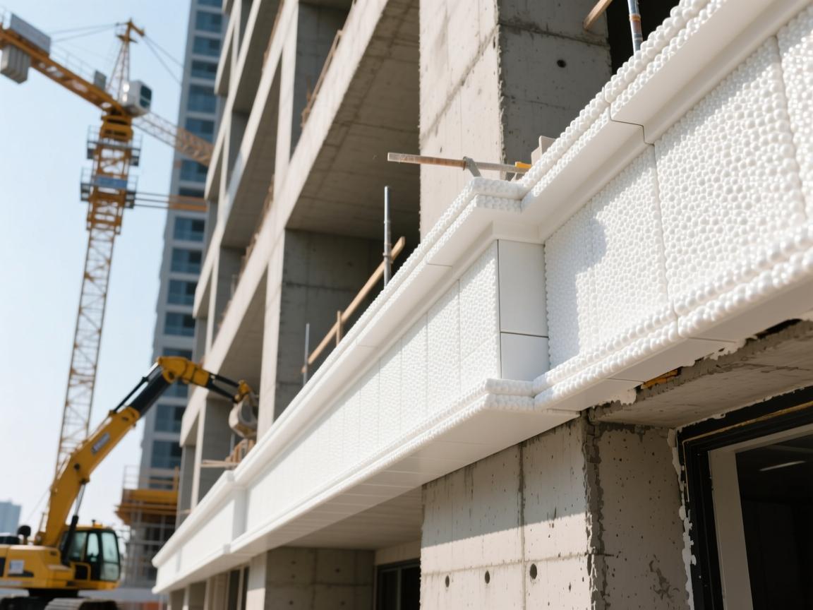 Detailed view of foam ceramic lines with seamless installation on architectural surface