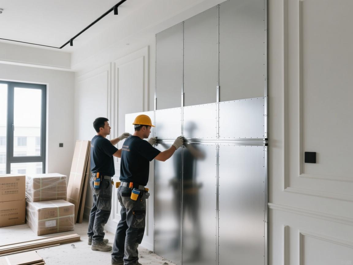 Luxury interior design using integrated wall panels in residential space