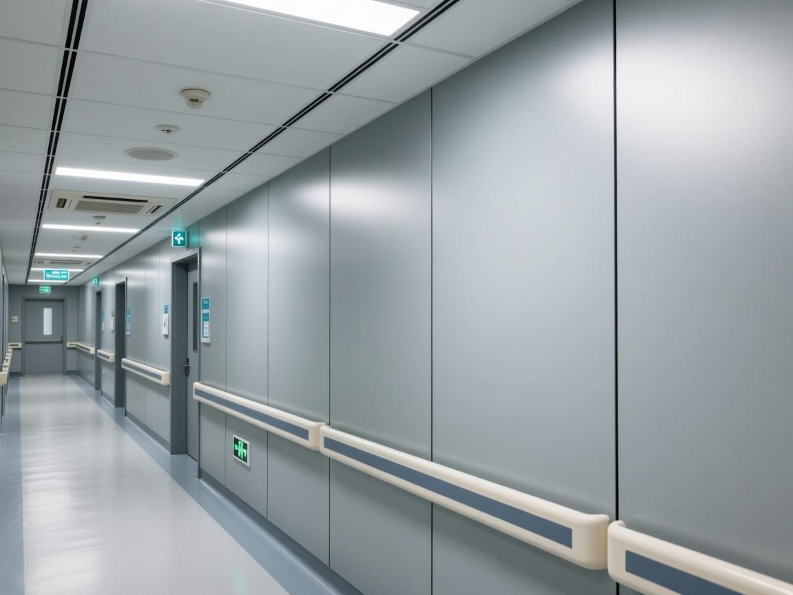 钢制复合墙板:在公共空间里安放秩序与温度 Modern office space with woodgrain steel composite wall panels and glass partitions