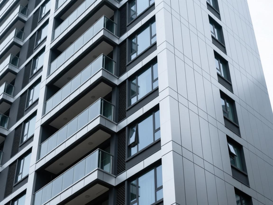 Bronze aluminum alloy curtain wall on commercial building exterior