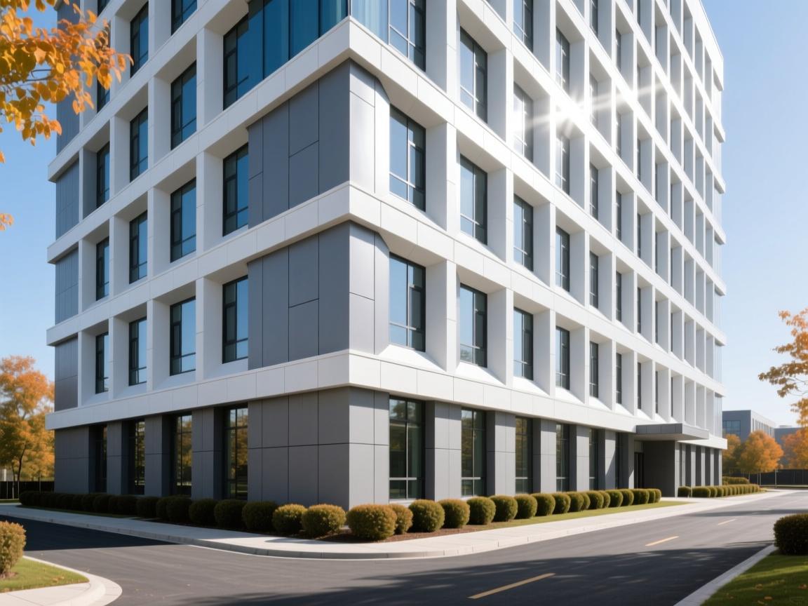 a级eps防火线条市场价在风与灰浆之间的衡量 Seamless integration of fireproof wall panels and decorative trims on commercial building