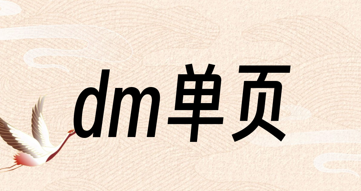 dm单页