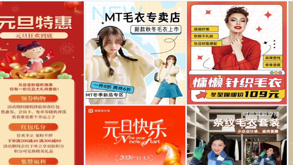 毛衣海报构图