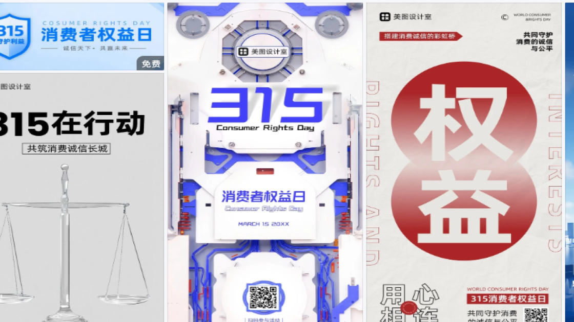 消费者权益日海报爆款设计