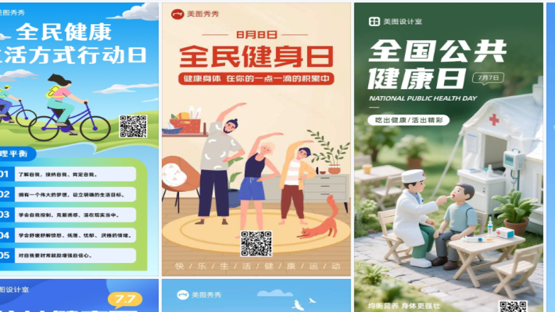 公共健康日海报快速设计