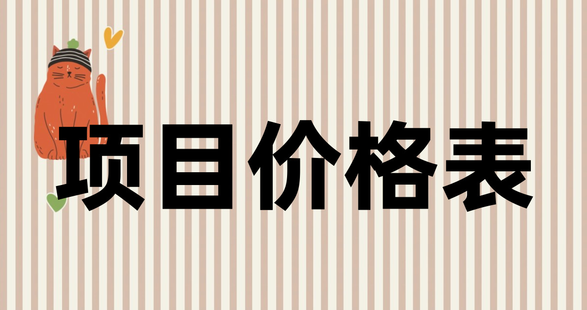 项目价格表