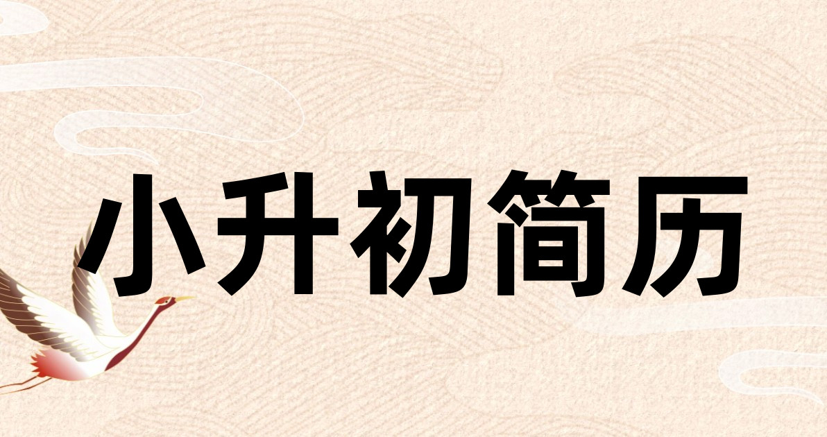 小升初简历