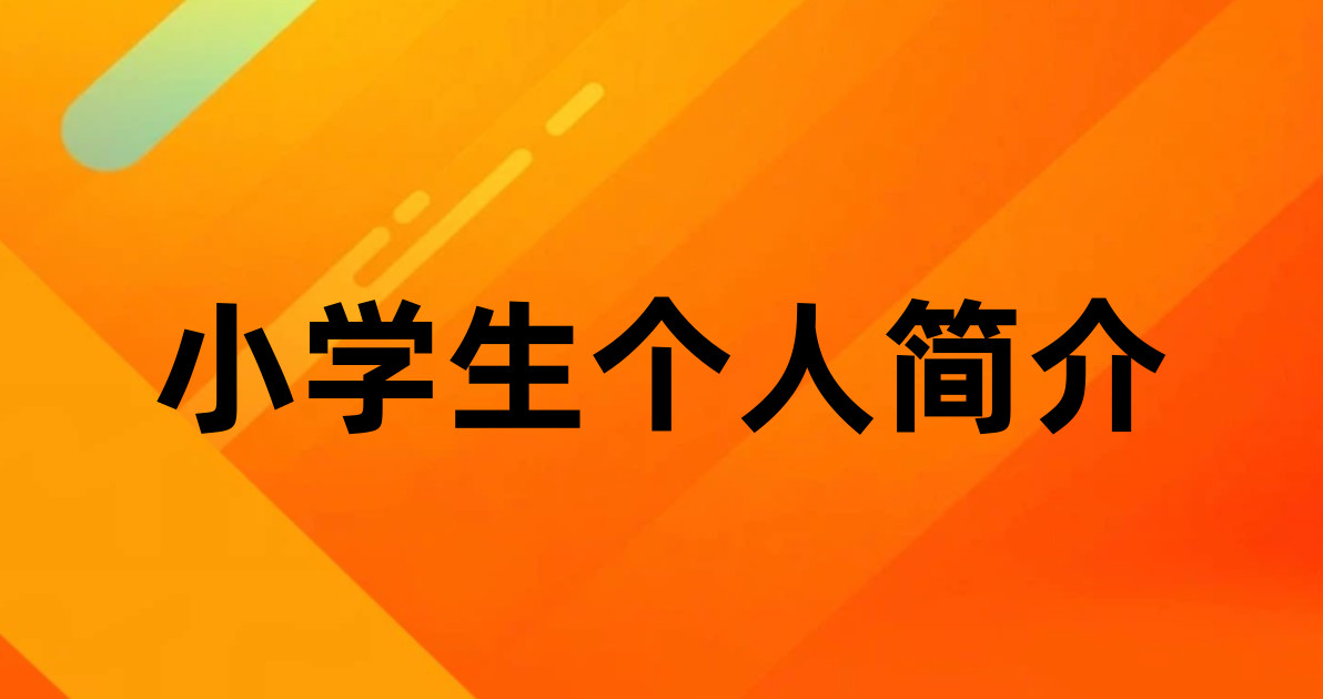小学生个人简介