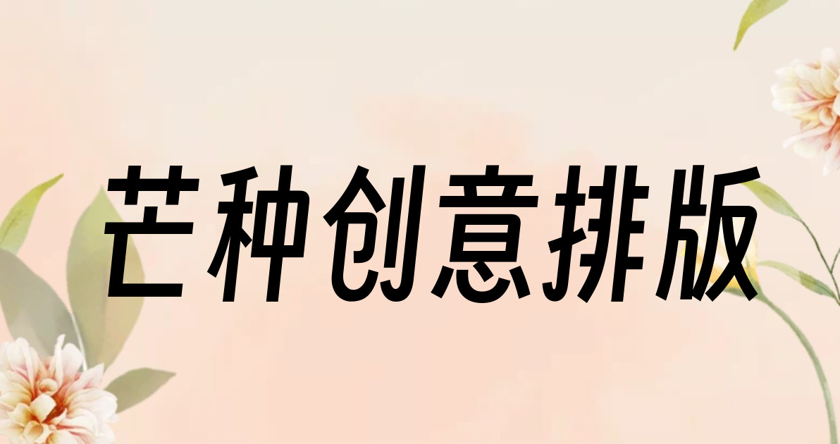 芒种创意排版