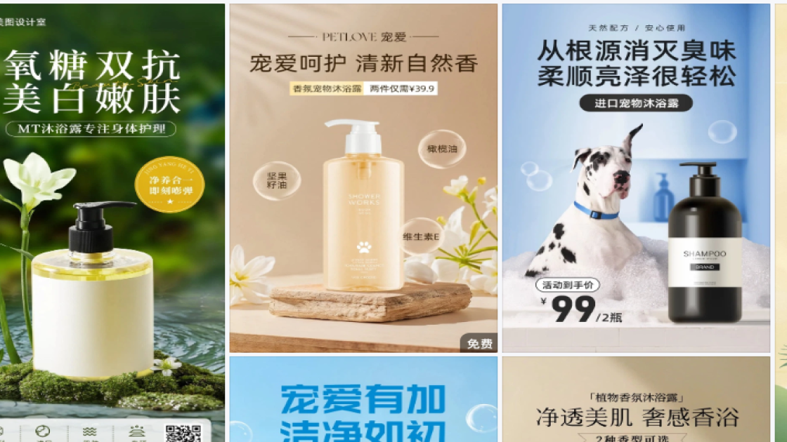 沐浴露海报配色