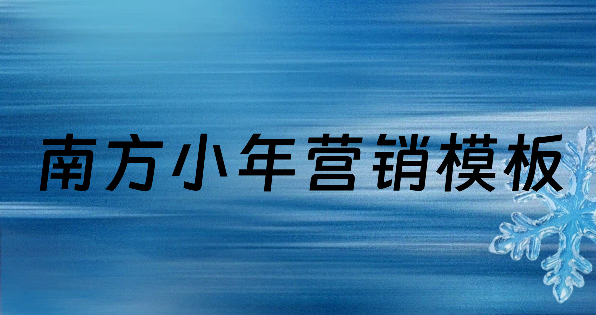 南方小年营销模板