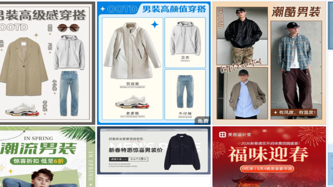 爆款男装商品宣传图