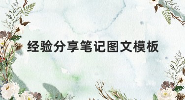 经验分享笔记图文模板——为你带来更多灵感！