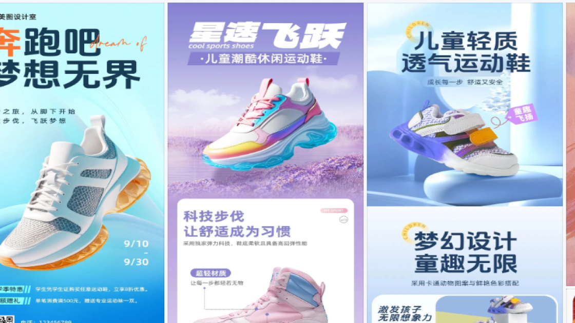 运动鞋商品宣传图