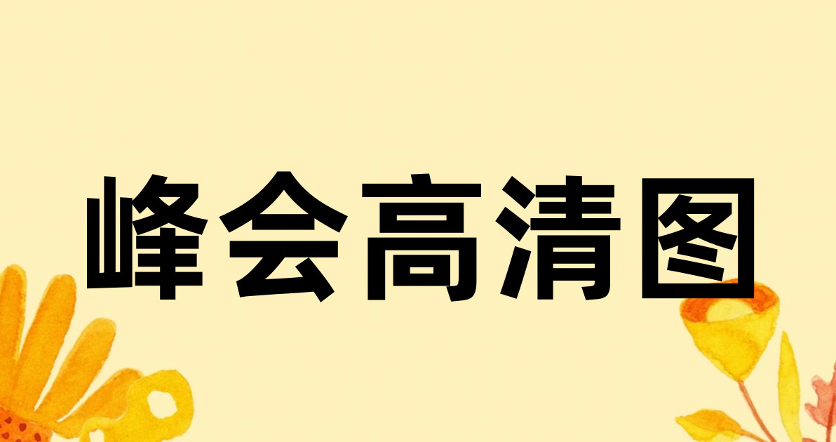 峰会高清图
