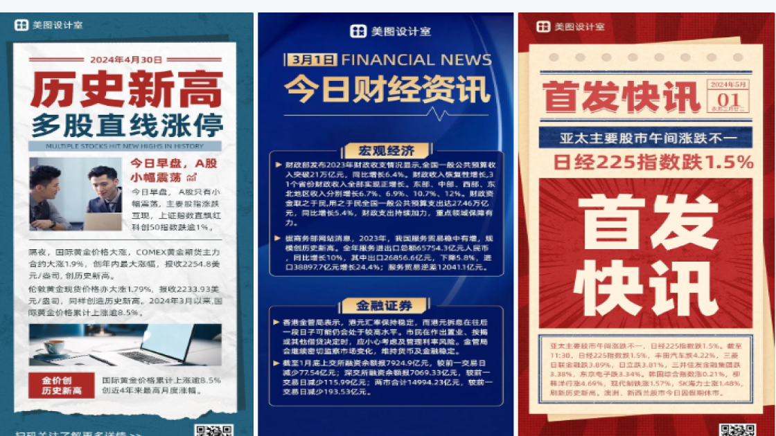 财经新闻宣传海报模板