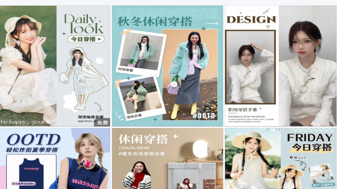 穿搭图文模版