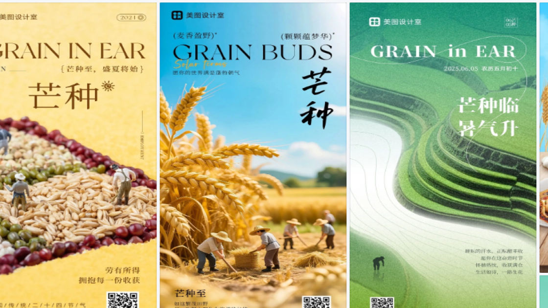 芒种海报爆款设计