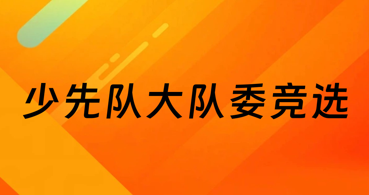 少先队大队委竞选
