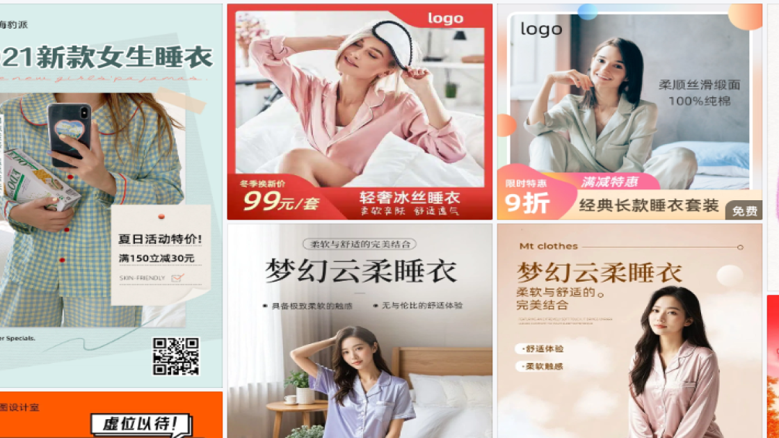 睡衣海报宣传模板