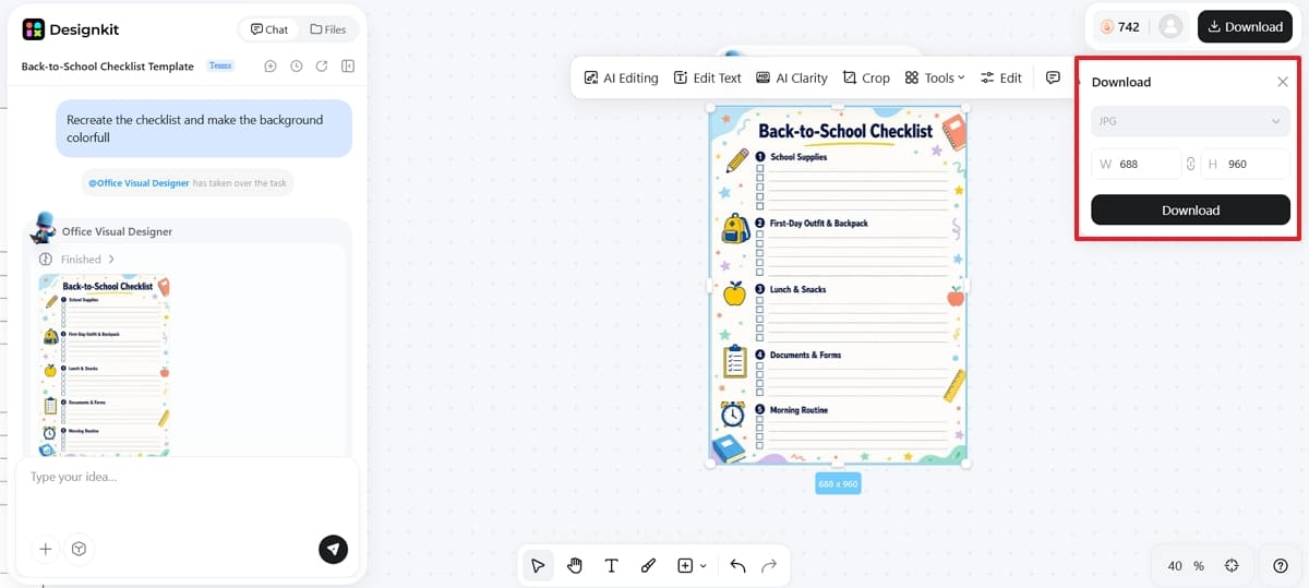 download back to school checklist