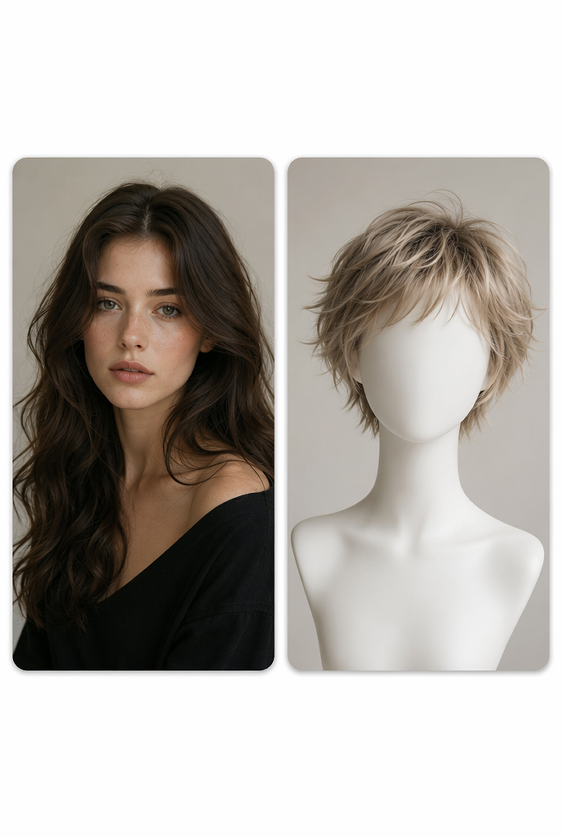 Portrait photo with a textured pixie cut hairstyle reference