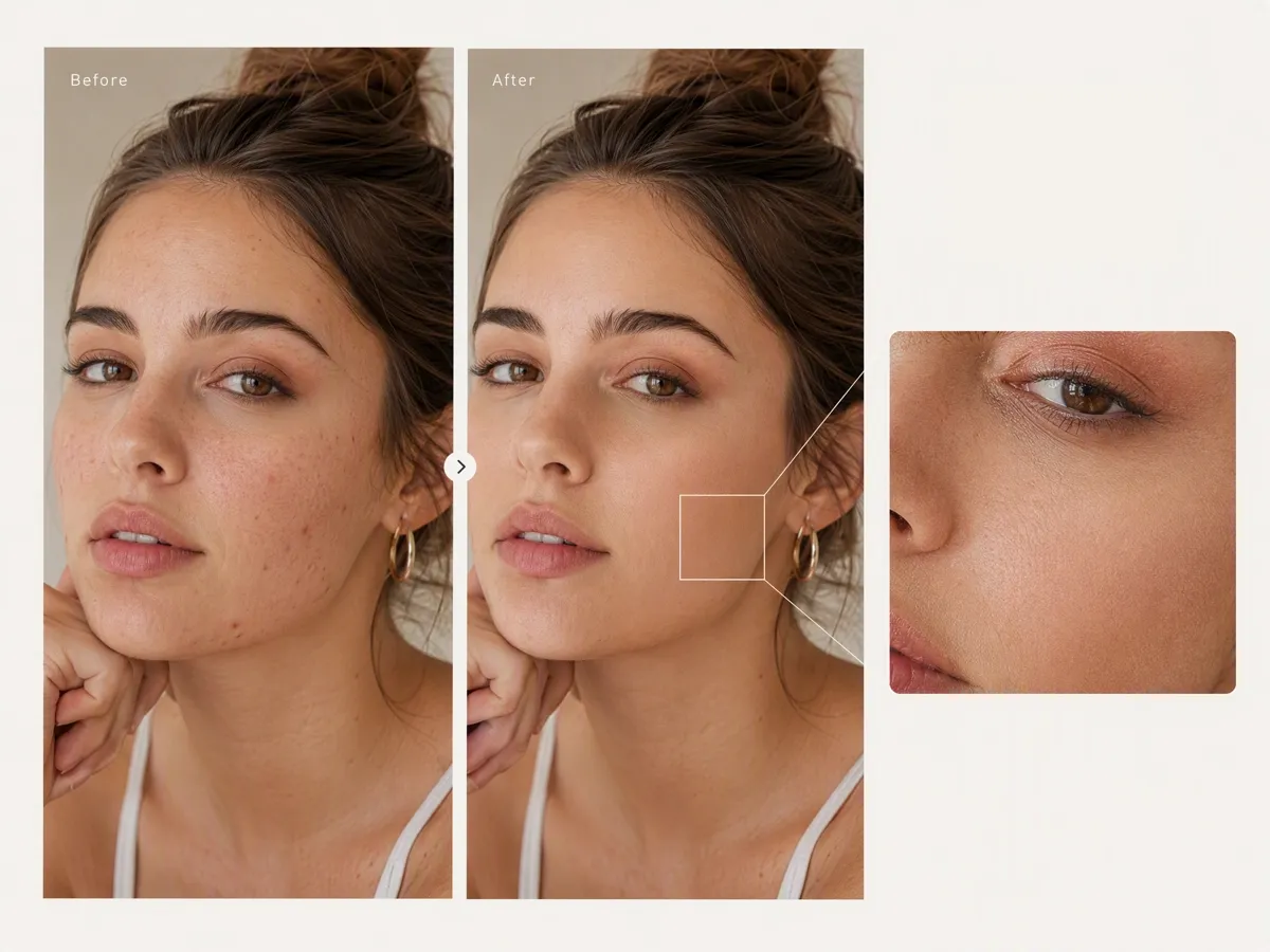 Remove Blemishes While Keeping Real Skin Texture