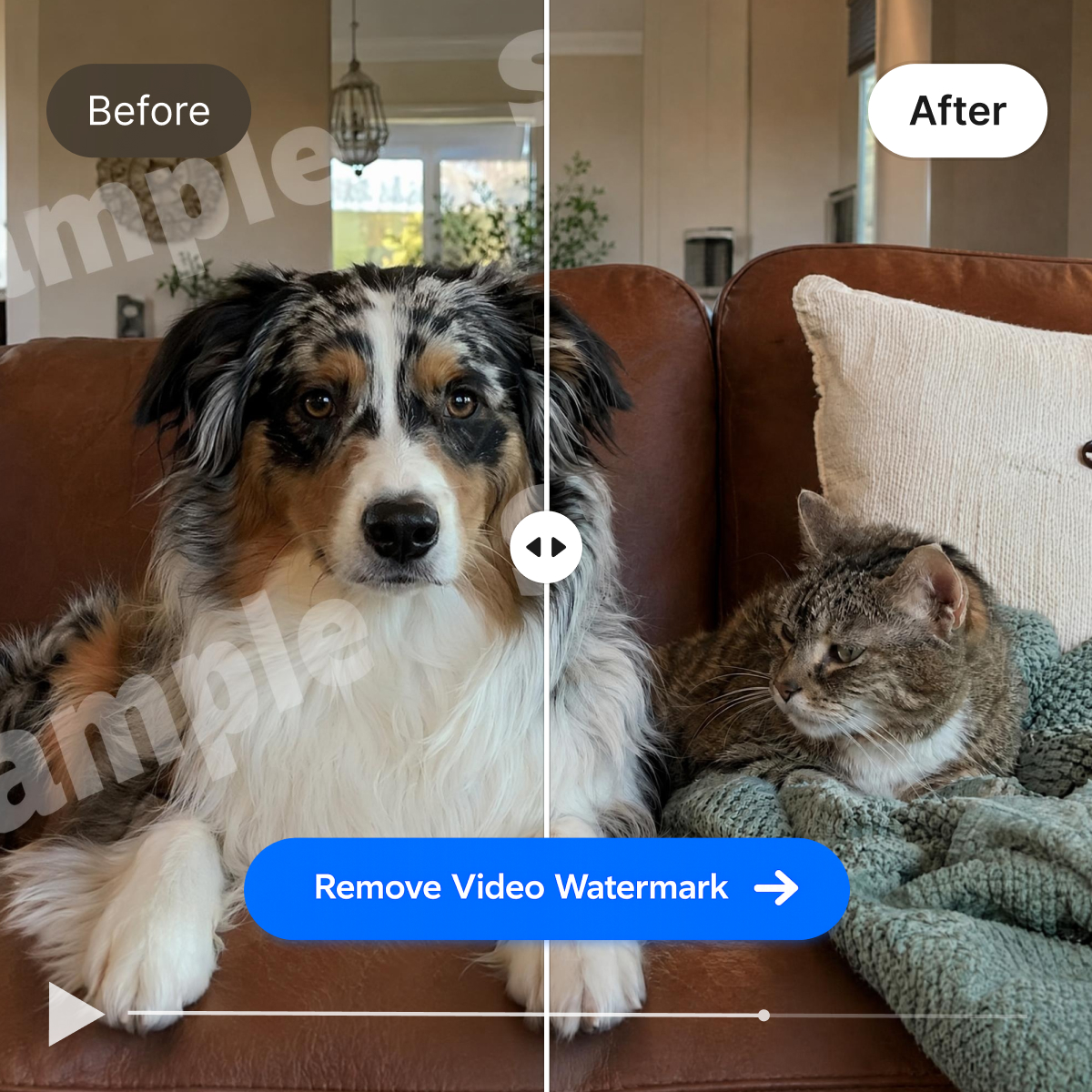 remove watermark from pet video