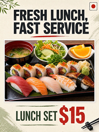 sushi sale poster