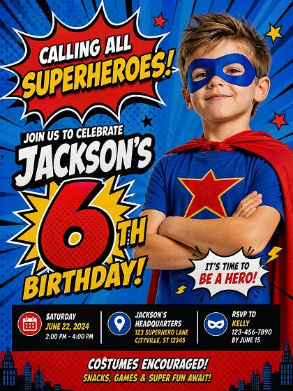 AI Generated Kids Birthday party poster