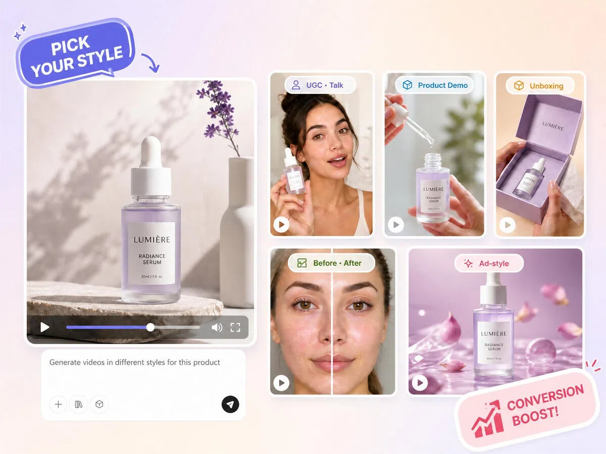 Create All Kinds of Video Ad Styles Based on Your Needs