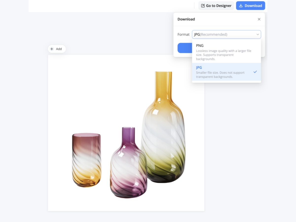 Export Your White Background Image