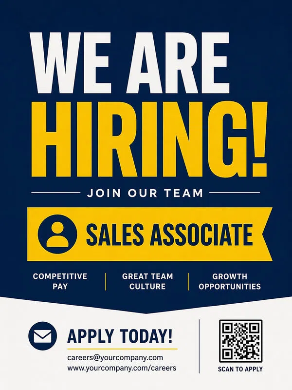 AI Generated Now Hiring Sign